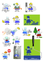 Laboratory mascot, animated Erlenmeyer flask