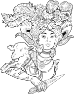 Demonic Lady Line Art
