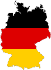 Remix of German map with flag colors
