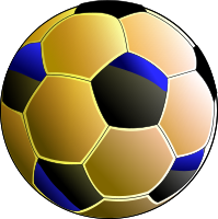 Balon de futbol azul