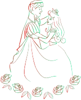 Prince and princess dancing (colour 2)