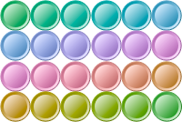 24 colorful buttons