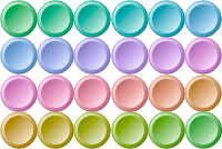 24 colorful buttons inverse gradient