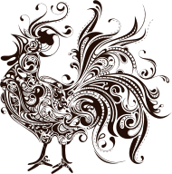 Abstract Rooster Silhouette