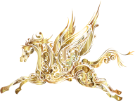 Abstract Winged Horse Gold