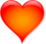 A shiny red heart