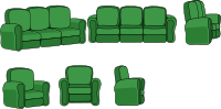 Sofa and Chair (3 views)