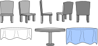 Kitchen Table and Chairs with Table Cloth