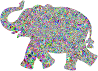 Prismatic Low Poly Playful Elephant