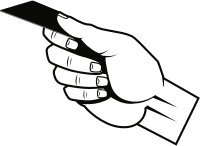 Hand with card