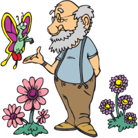 Old Man with Butterfly