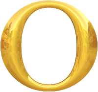 Gold typography O