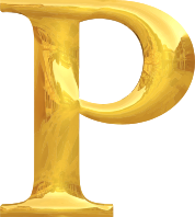 Gold typography P