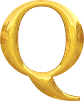 Gold typography Q
