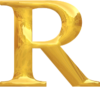 Gold typography R
