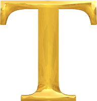Gold typography T