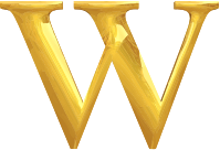 Gold typography W
