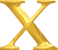 Gold typography X