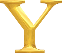 Gold typography Y