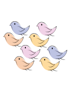 Colorful hand drawn birds illustration