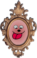 Face in Ornate Frame