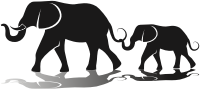 Elephant Family Silhouette