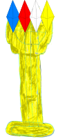 Golden scepter with crystals