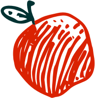 Sketched apple