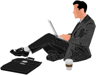 Man Sitting With Laptop