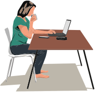 Woman Sitting At Table