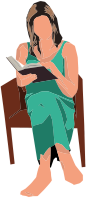 Woman Sitting In Chair Reading