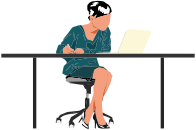 Woman Sitting At Desk