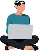 Woman Sitting Down With Laptop