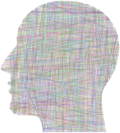 Man Head Silhouette Geometric Lines Prismatic