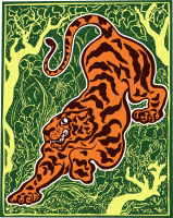 Tigre dans les jungles (coloured)