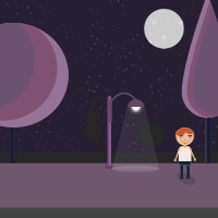 A Park at night
