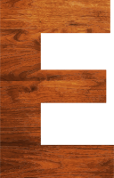 Wood texture alphabet E