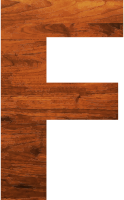 Wood texture alphabet F