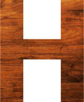 Wood texture alphabet H