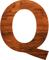 Wood texture alphabet Q