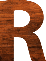 Wood texture alphabet R