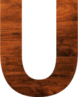 Wood texture alphabet U
