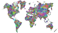 World Map Triangles Prismatic