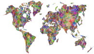 World Map Triangles Prismatic 2