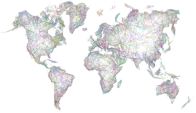 World Map Triangles Wireframe Prismatic