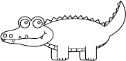 Cartoon Alligator Digi Stamp