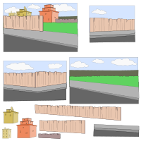 Fence & Sidewalk Scene Elements
