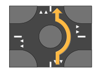 Road Roundabout Straight Ahead