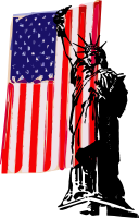 Liberty and a Flag