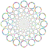 Floral Leafy Vortex Prismatic No Background